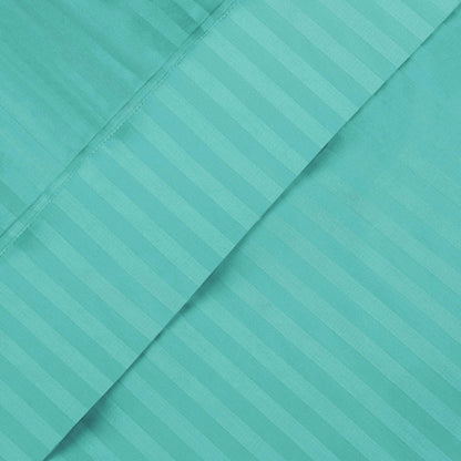 Superior Premium 600 Thread Count Egyptian Cotton Striped Deep Pocket Sheet Set - Teal