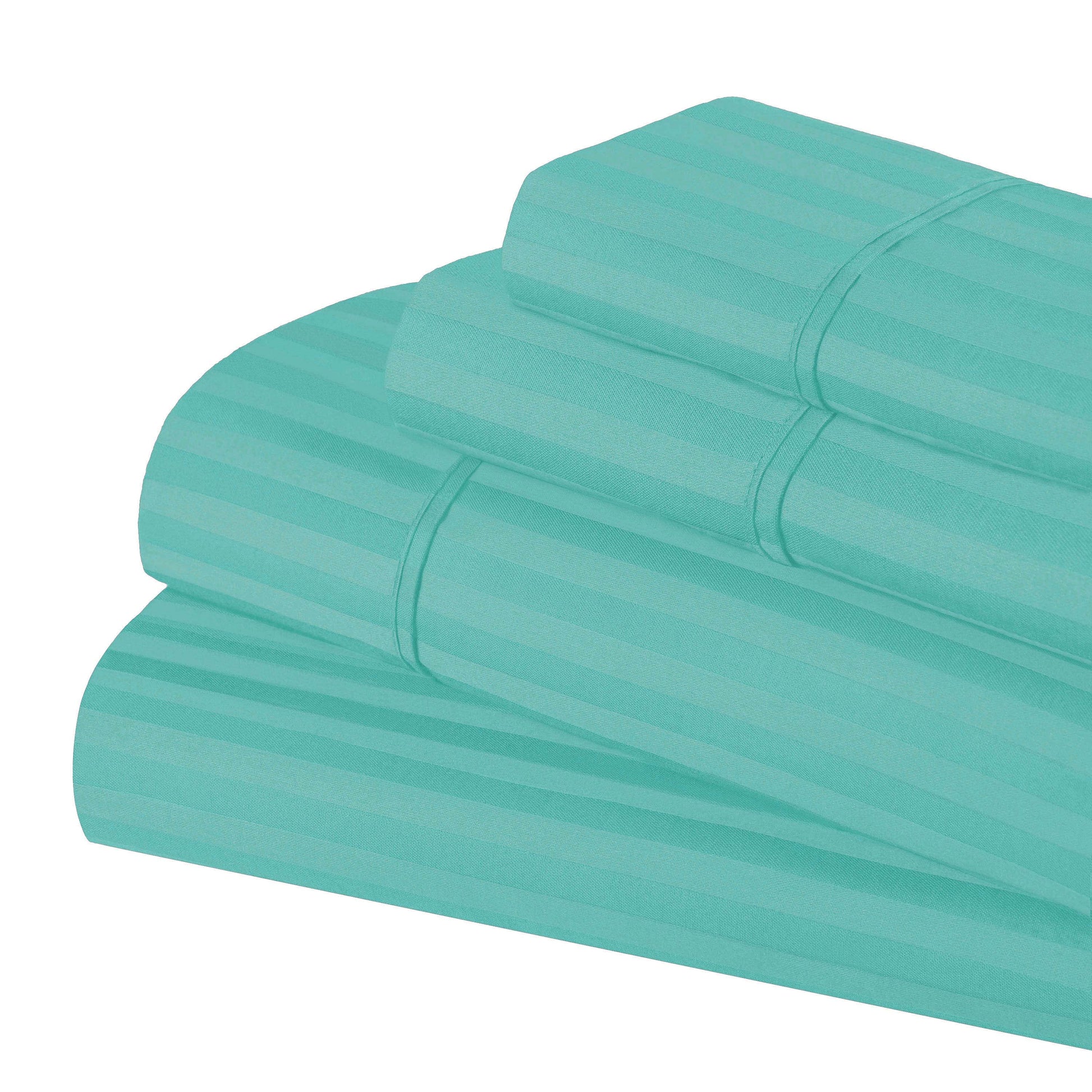 Superior Premium 600 Thread Count Egyptian Cotton Striped Deep Pocket Sheet Set - Teal