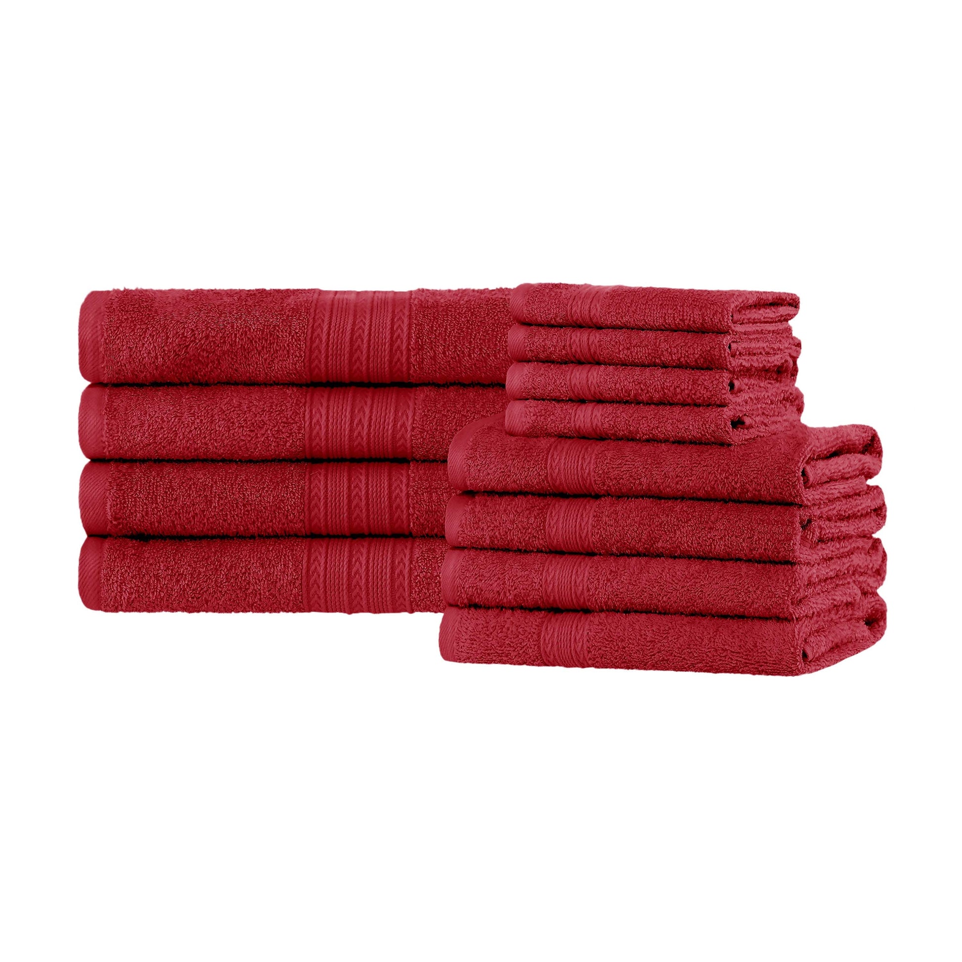 Eco-Friendly Ring Spun Cotton Towel Set - Cranberry