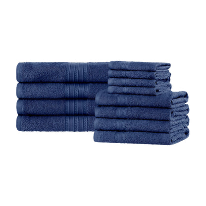 Eco-Friendly Ring Spun Cotton Towel Set - Navy Blue