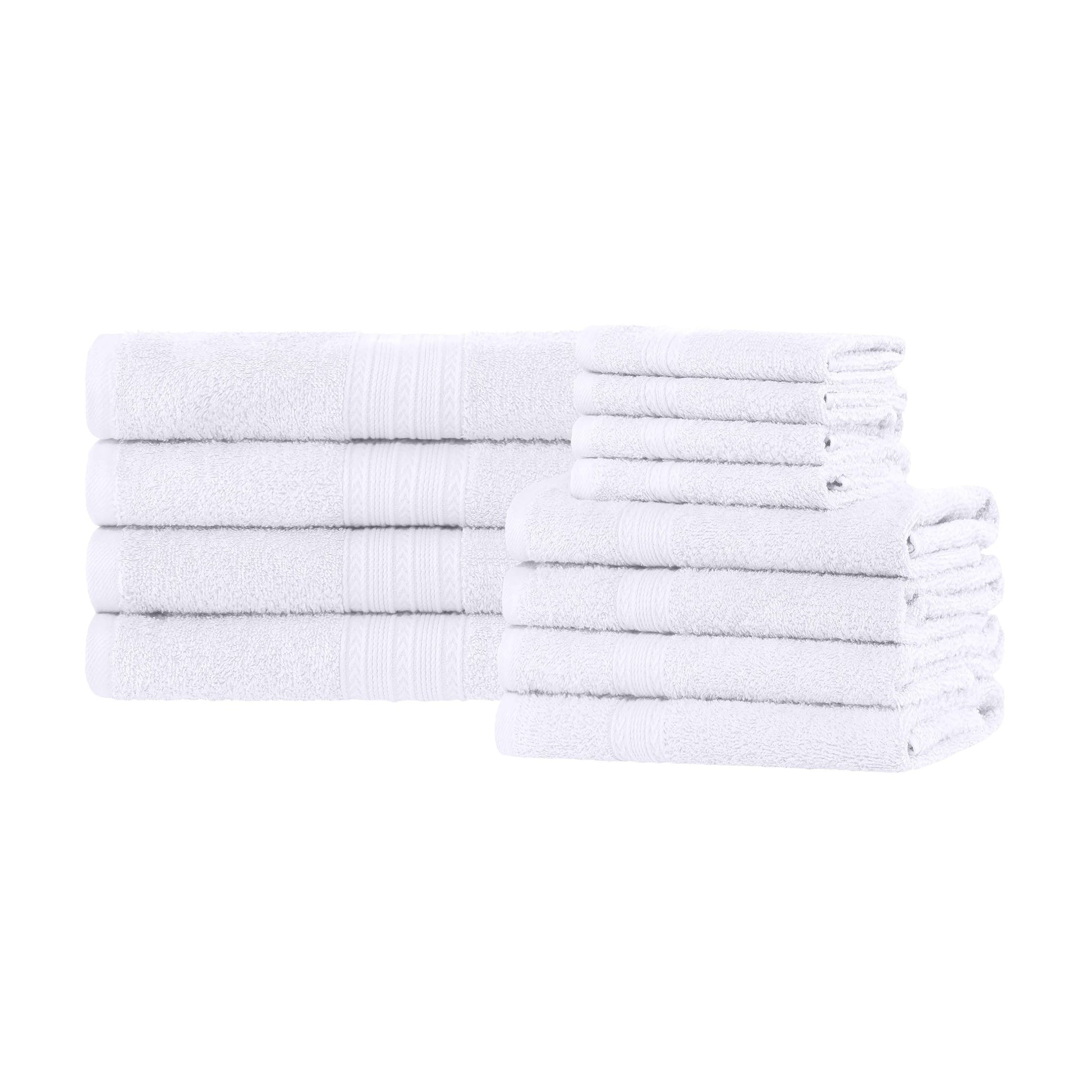 Eco-Friendly Ring Spun Cotton Towel Set - White