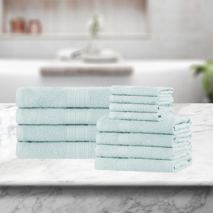 Eco-Friendly Ring Spun Cotton Towel Set - Aquamarine