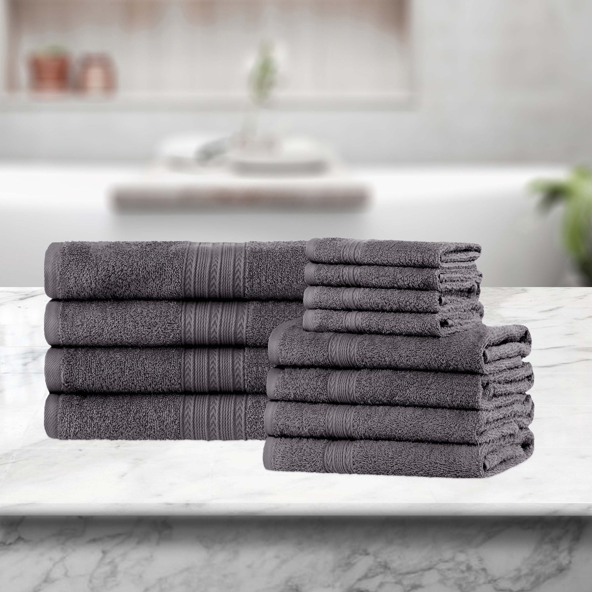 Eco-Friendly Ring Spun Cotton Towel Set - Graphite
