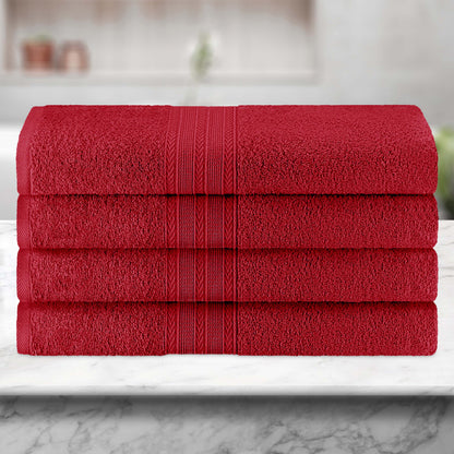 Eco-Friendly Ring Spun Cotton Towel Set - Cranberry