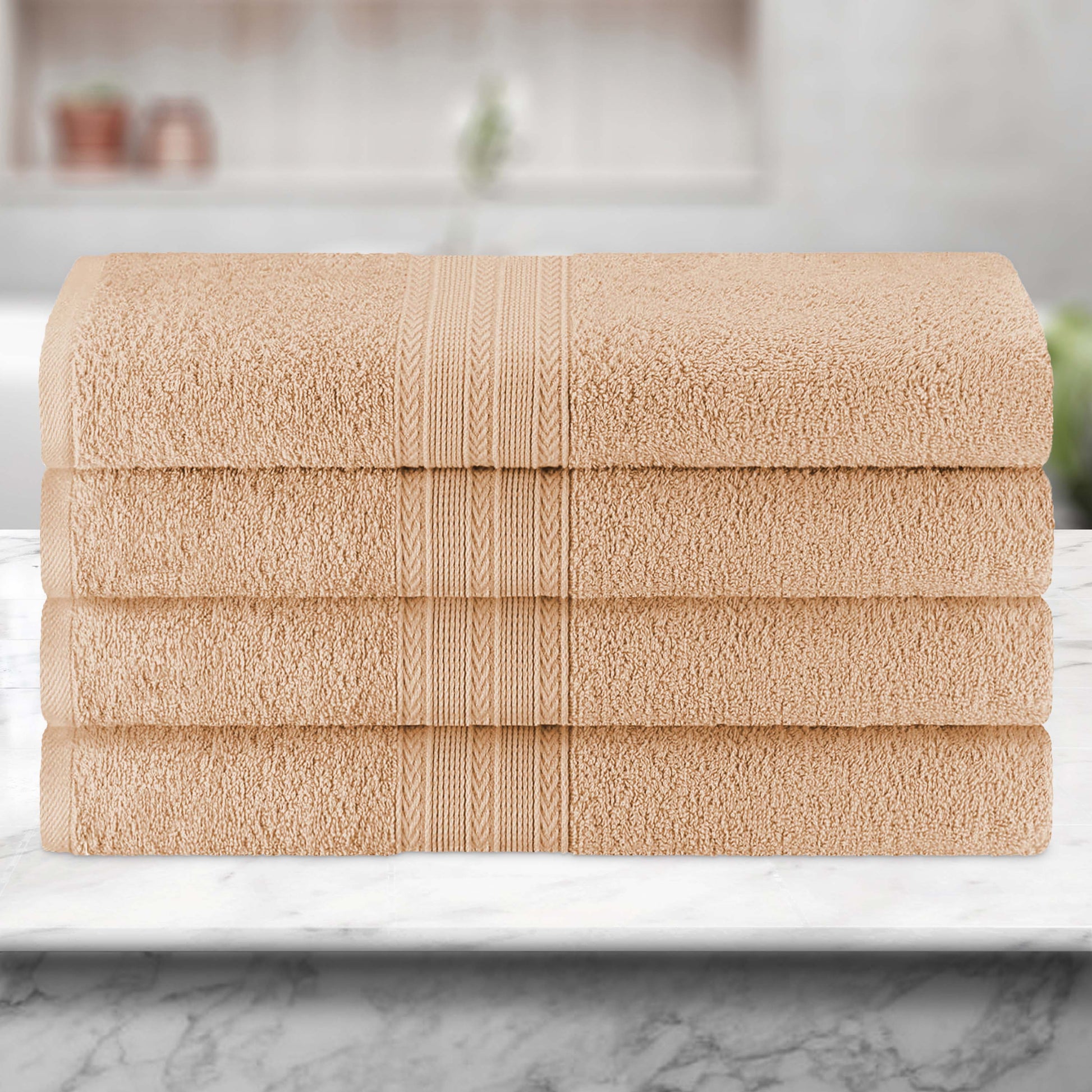 Eco-Friendly Ring Spun Cotton Towel Set - Camel