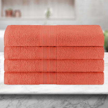 Eco-Friendly Ring Spun Cotton Towel Set - Coral
