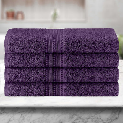 Eco-Friendly Ring Spun Cotton Towel Set - Eggplant