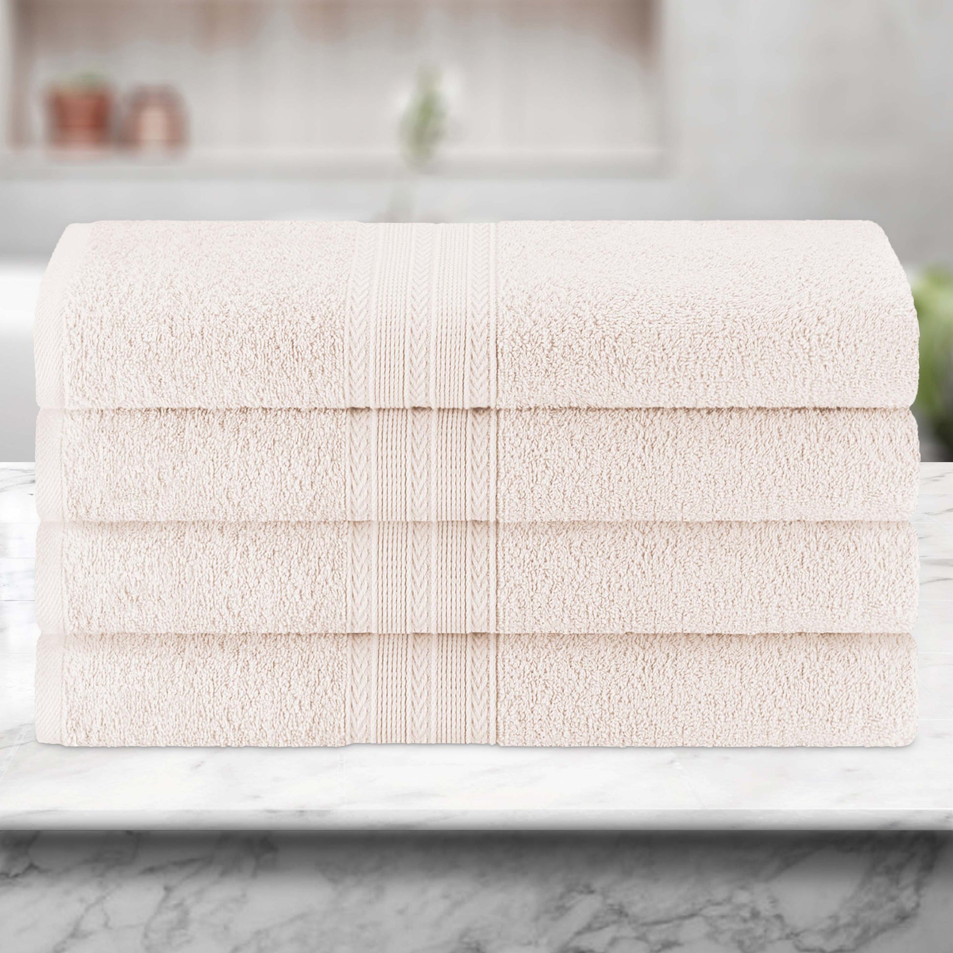 Eco-Friendly Ring Spun Cotton Towel Set - Ivory
