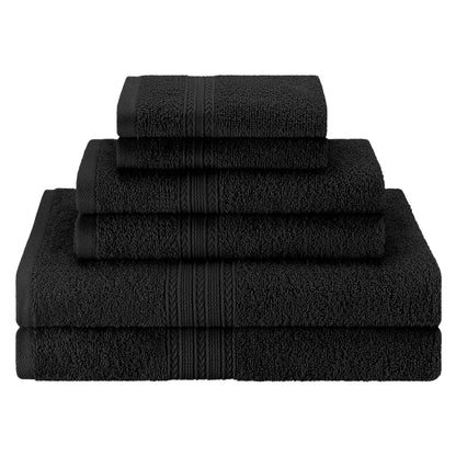 Eco-Friendly Ring Spun Cotton Towel Set - Black