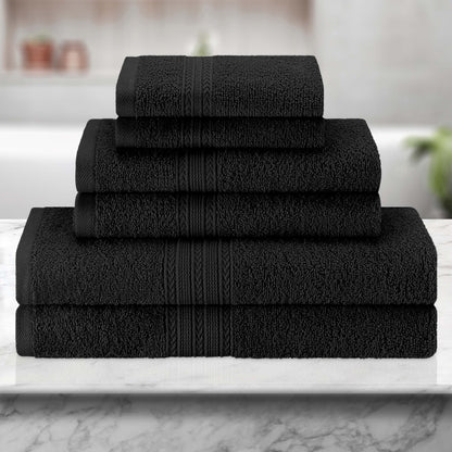 Eco-Friendly Ring Spun Cotton Towel Set - Black