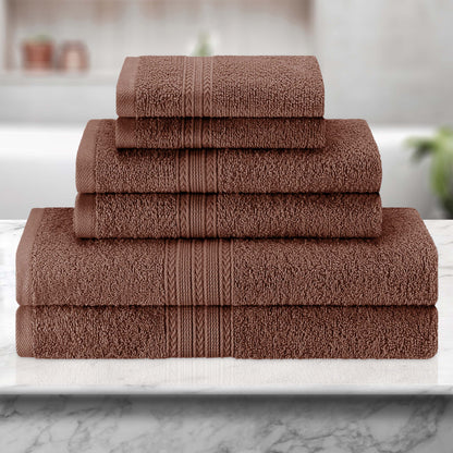Eco-Friendly Ring Spun Cotton Towel Set - Brown