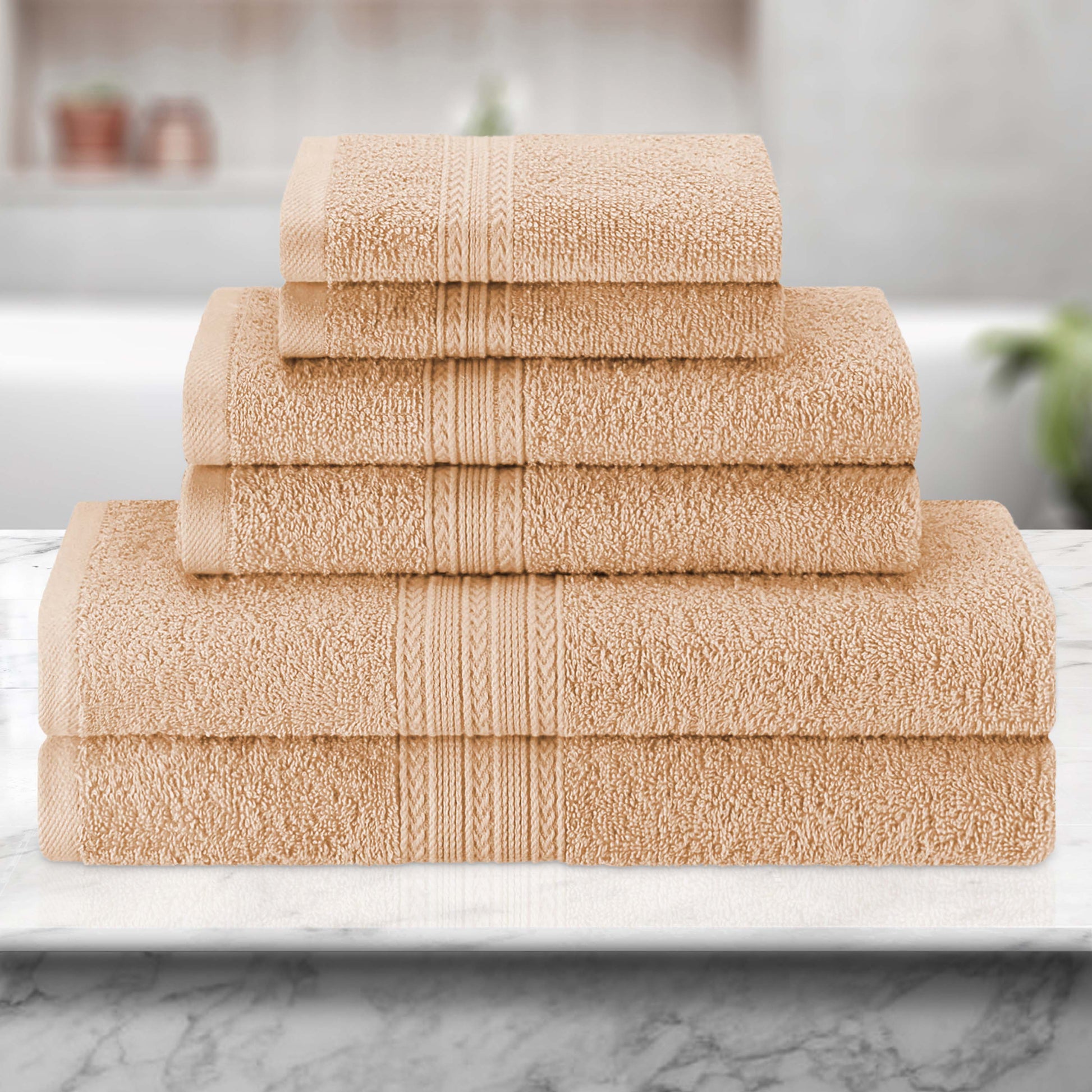 Eco-Friendly Ring Spun Cotton Towel Set - Camel