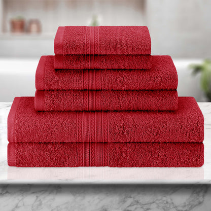 Eco-Friendly Ring Spun Cotton Towel Set - Cranberry