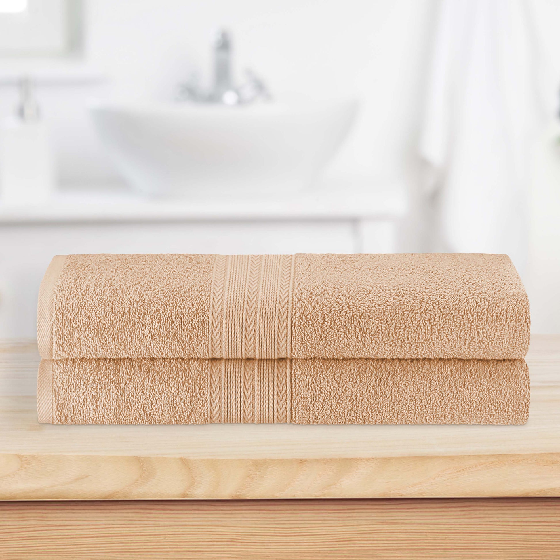Eco-Friendly Ring Spun Cotton Towel Set - Camel
