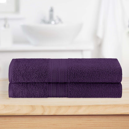 Eco-Friendly Ring Spun Cotton Towel Set - Eggplant