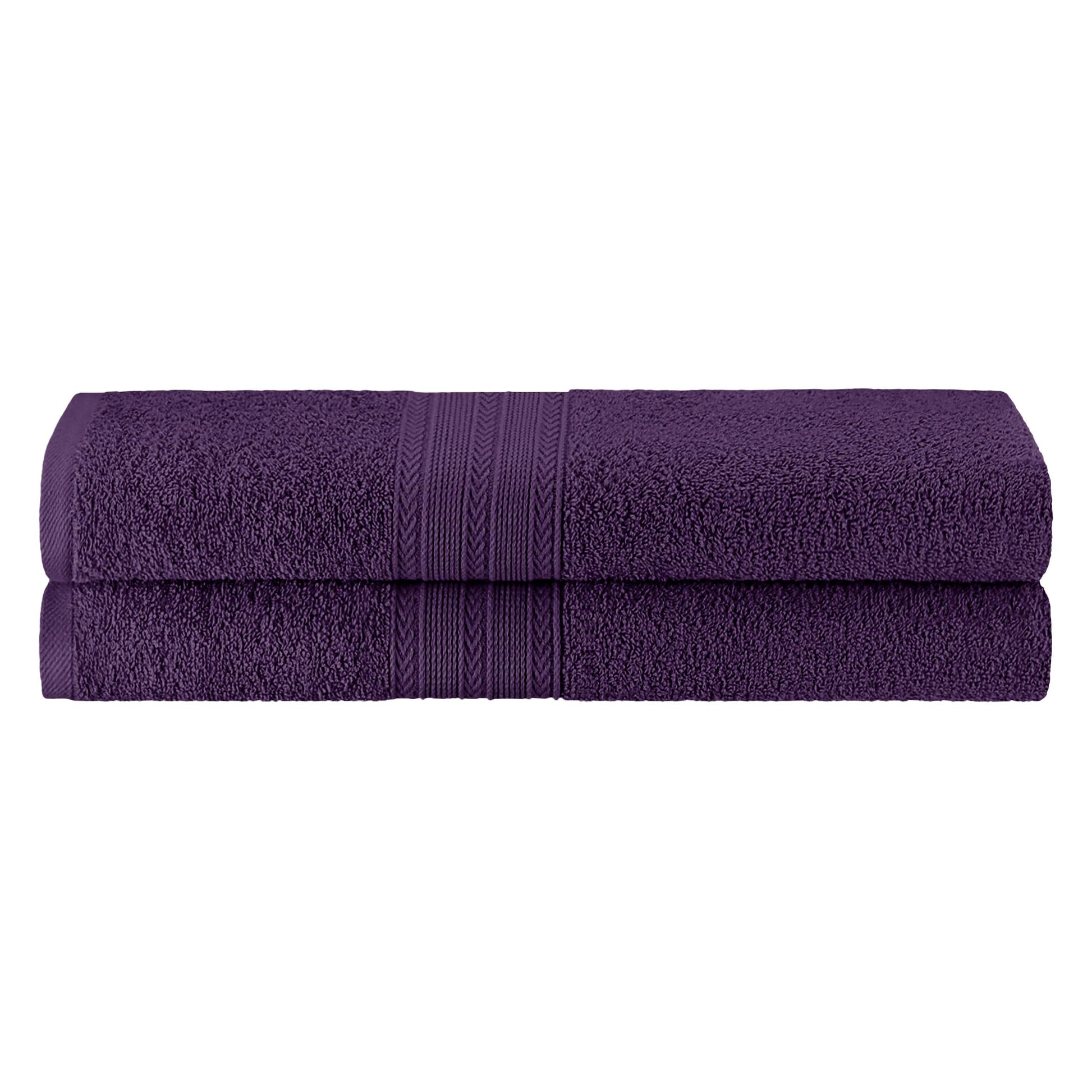 Eco-Friendly Ring Spun Cotton Towel Set - Eggplant