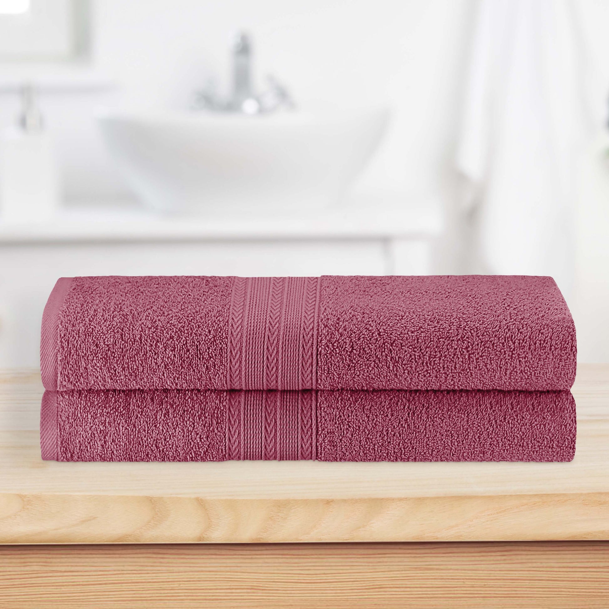 Eco-Friendly Ring Spun Cotton Towel Set - Rosewood