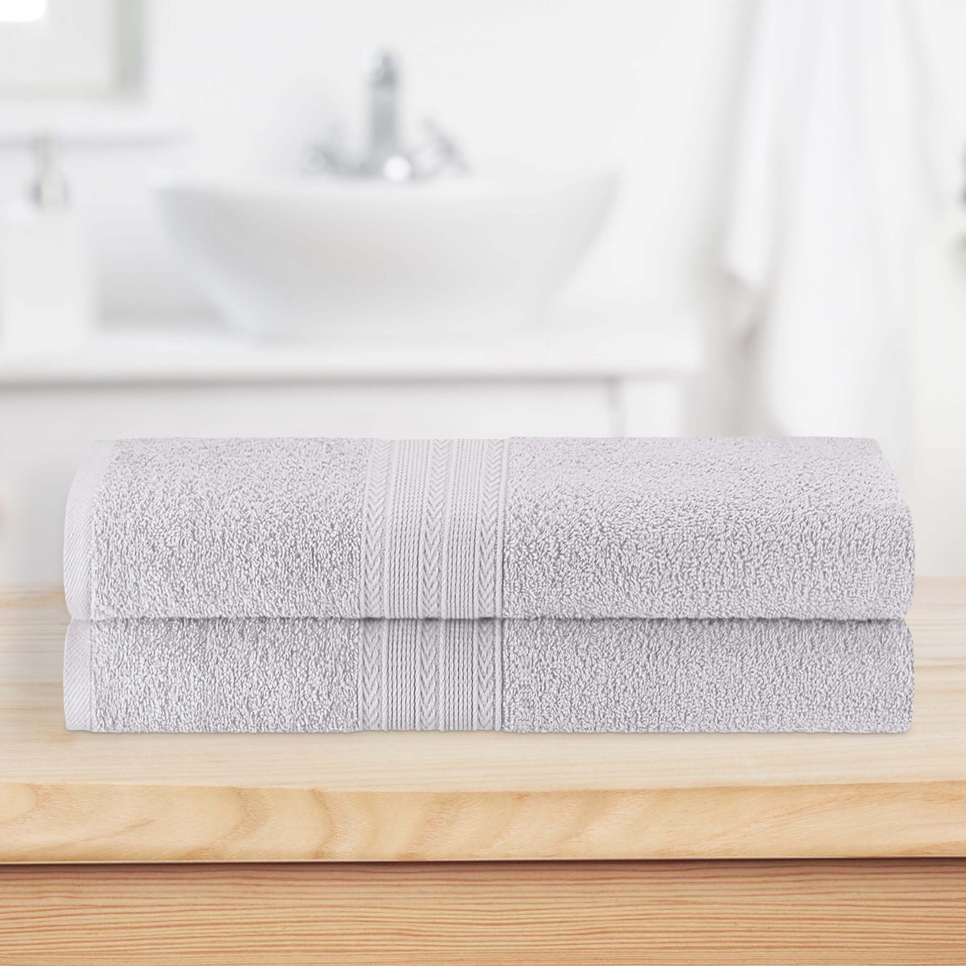 Eco-Friendly Ring Spun Cotton Towel Set - Silver