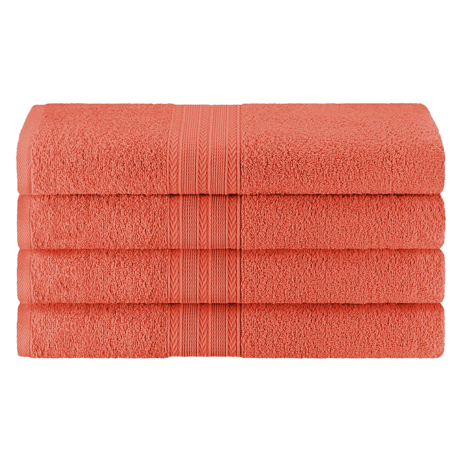 Eco-Friendly Ring Spun Cotton Towel Set - Coral