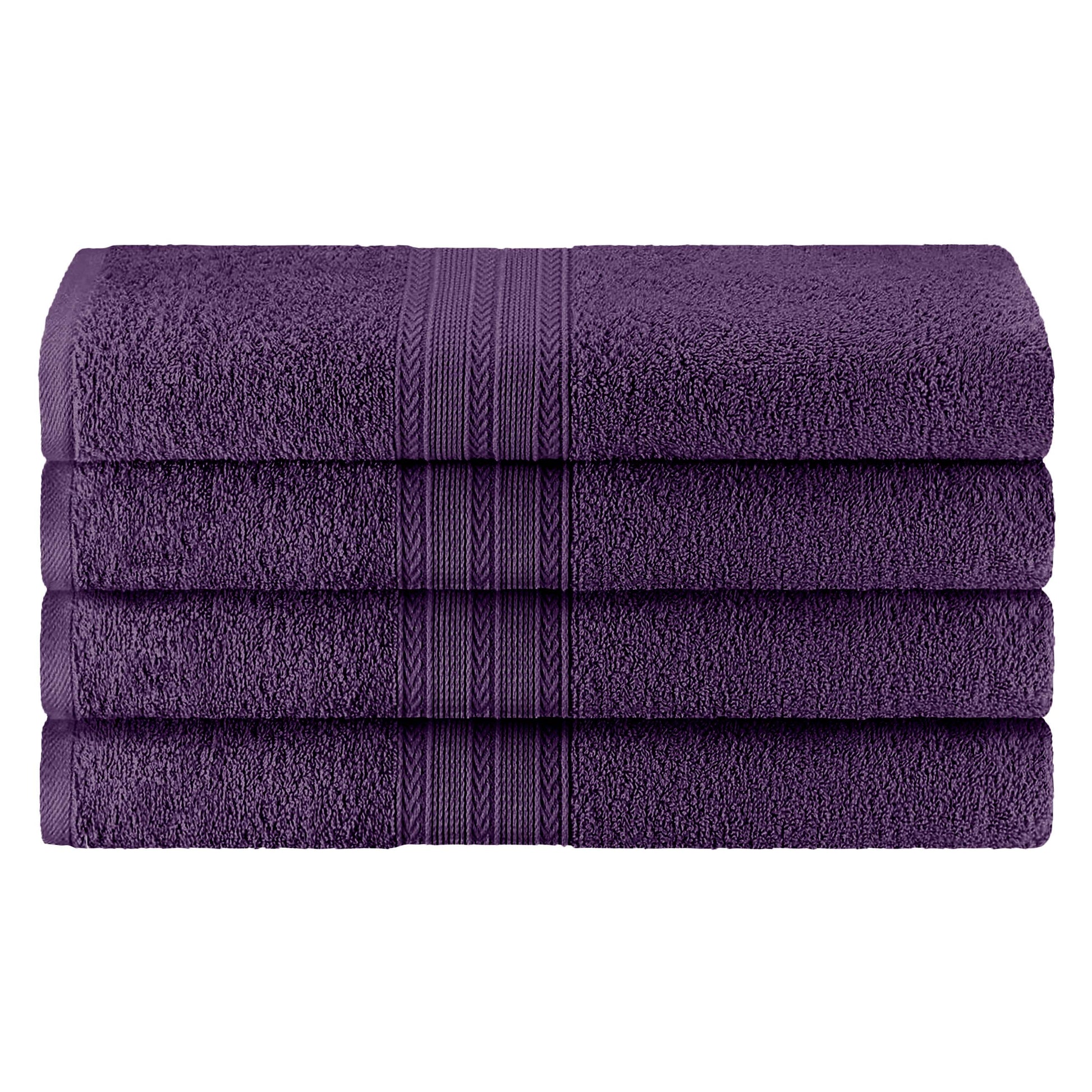 Eco-Friendly Ring Spun Cotton Towel Set - Eggplant