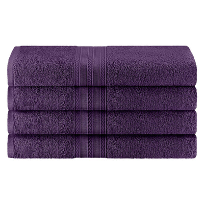 Eco-Friendly Ring Spun Cotton Towel Set - Eggplant