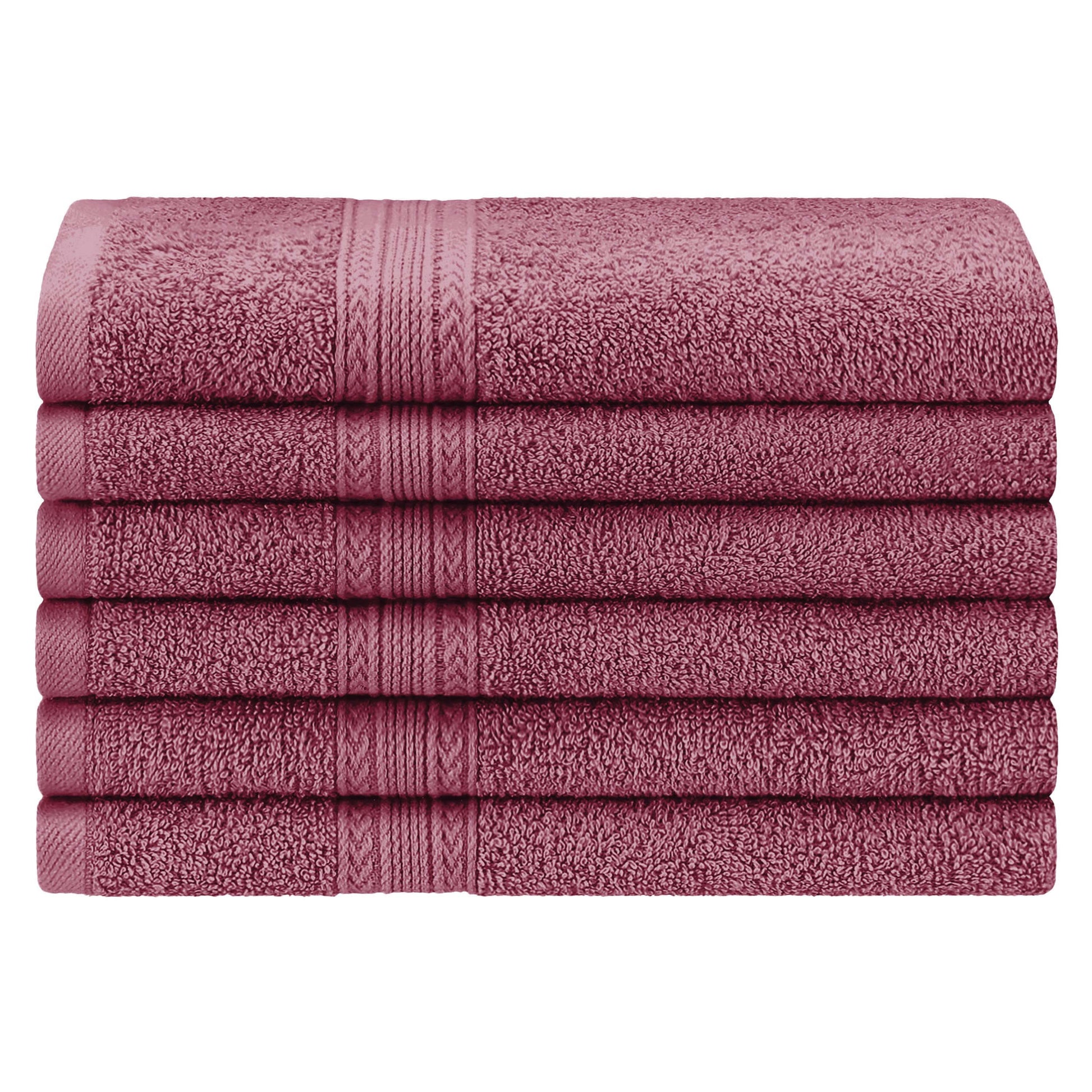 Superior Eco-Friendly Ring Spun Cotton 6-Piece Hand Towel Set - Rosewood