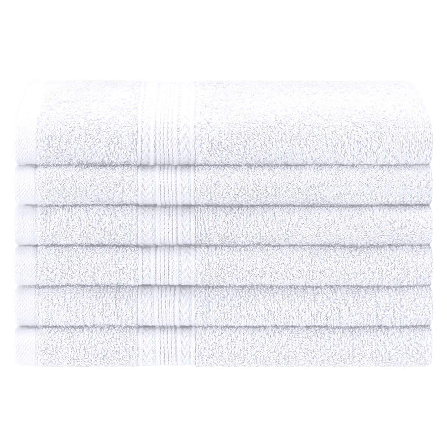 Superior Eco-Friendly Ring Spun Cotton 6-Piece Hand Towel Set - White