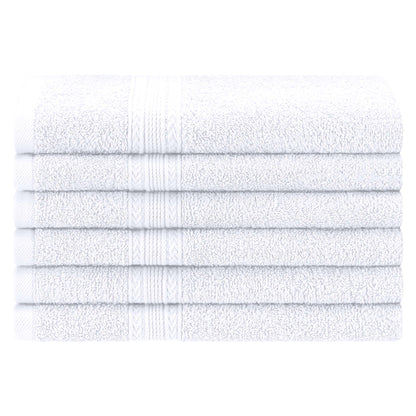 Superior Eco-Friendly Ring Spun Cotton 6-Piece Hand Towel Set - White