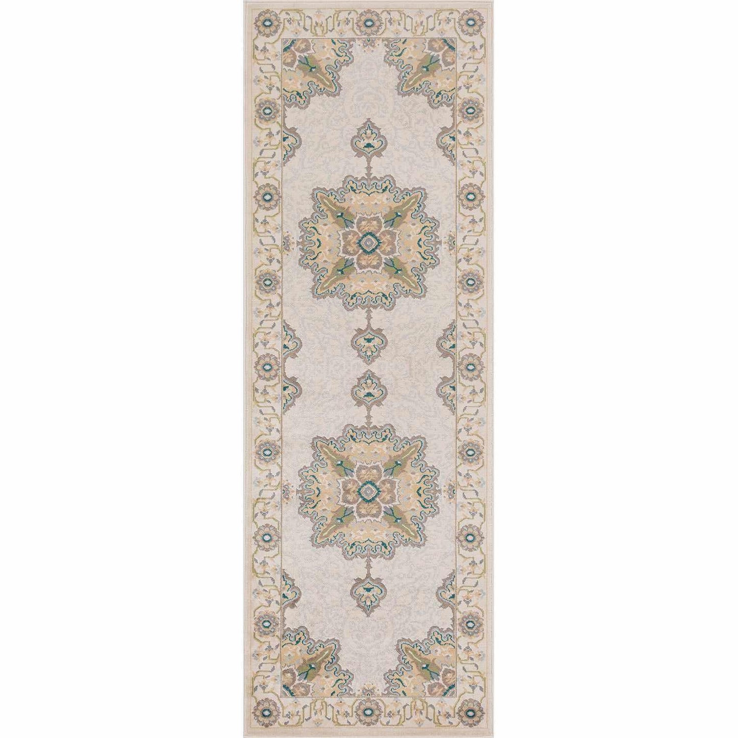  Superior Edeline Medallion Oriental Indoor Area Rug or Runner Rug - Beige