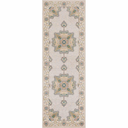  Superior Edeline Medallion Oriental Indoor Area Rug or Runner Rug - Beige