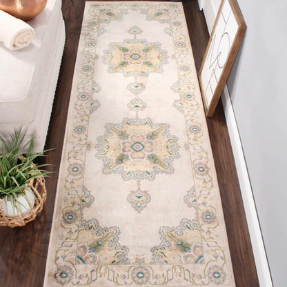  Superior Edeline Medallion Oriental Indoor Area Rug or Runner Rug - Beige