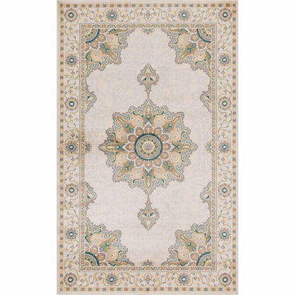  Superior Edeline Medallion Oriental Indoor Area Rug or Runner Rug - Beige