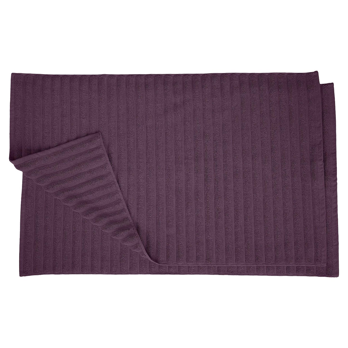 Lined 100% Cotton 1000 GSM 2-Piece Bath Mat Set - Eggplant