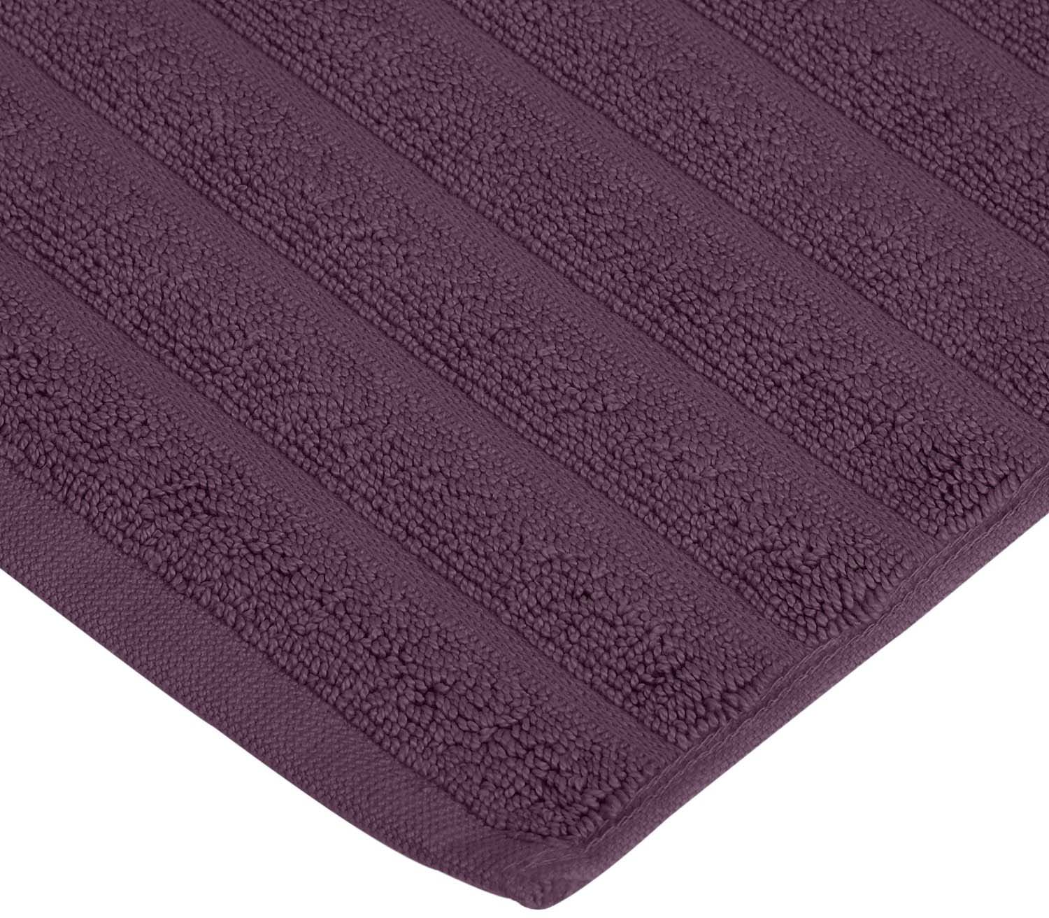 Lined 100% Cotton 1000 GSM 2-Piece Bath Mat Set - Eggplant