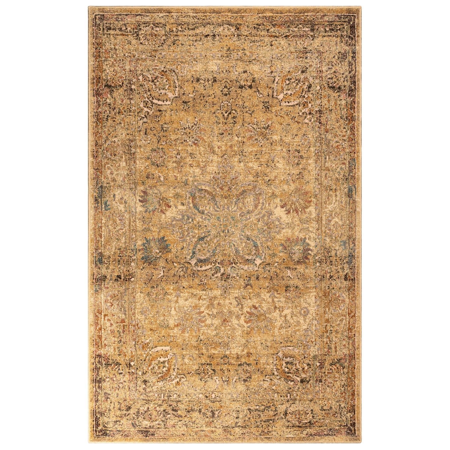 Superior Eilir Distressed Floral Persian Area Rug 