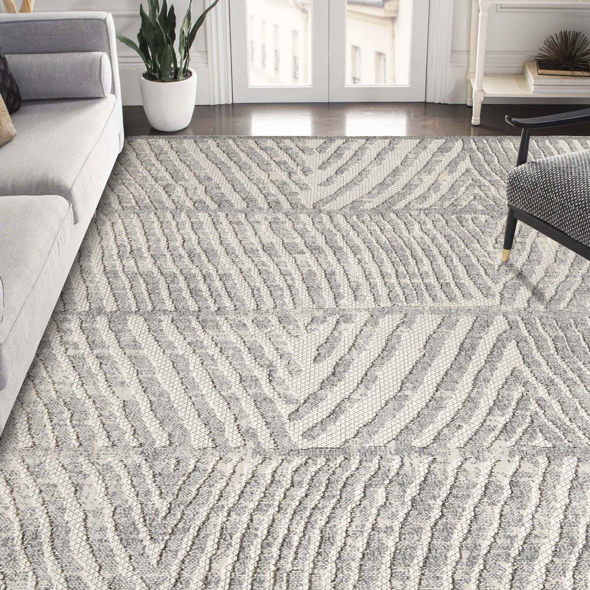 Ellery Abstract Geometric Modern Indoor/Outdoor Area Rug - Cream