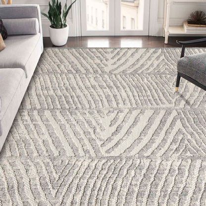 Ellery Abstract Geometric Modern Indoor/Outdoor Area Rug - Cream