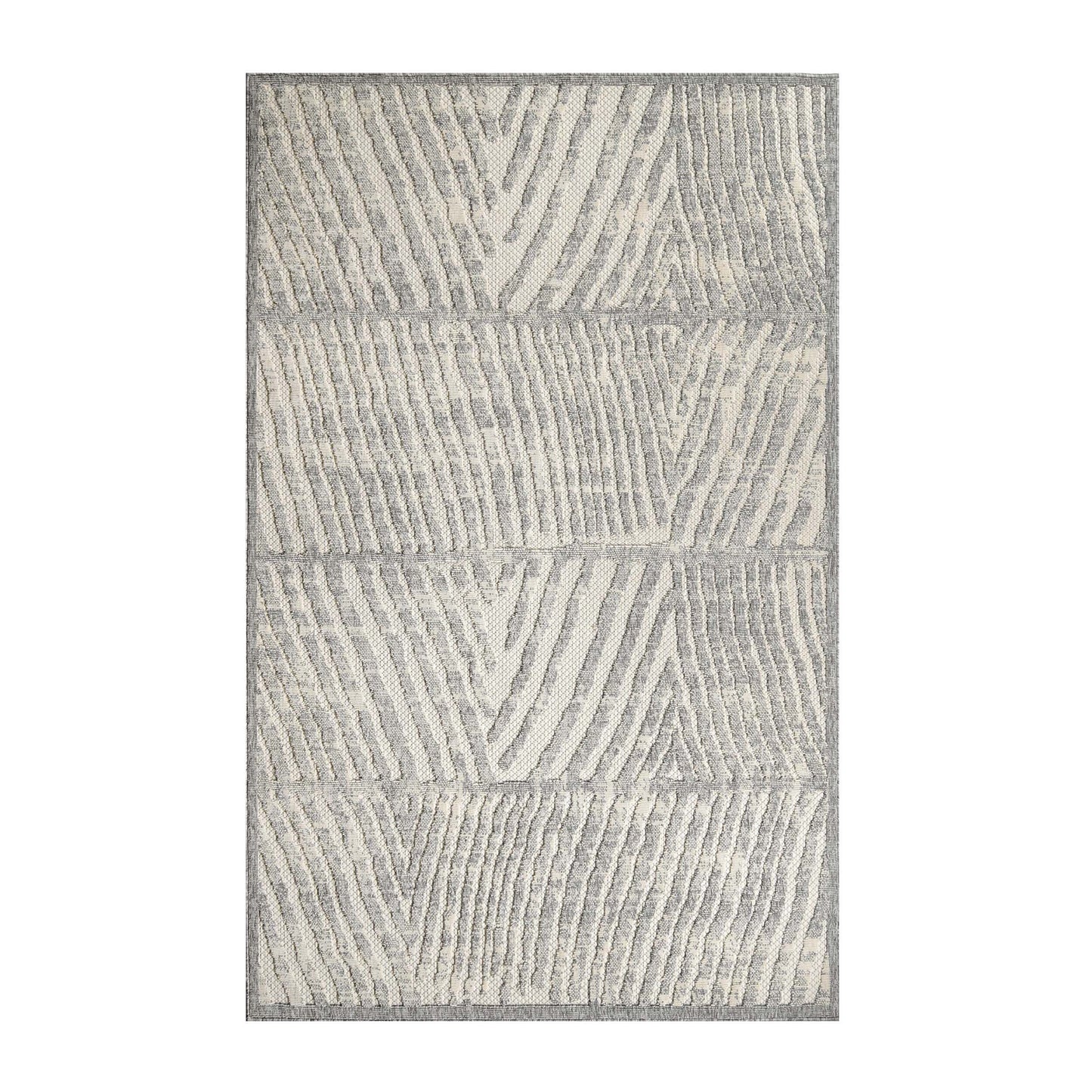 Ellery Abstract Geometric Modern Indoor/Outdoor Area Rug - Cream
