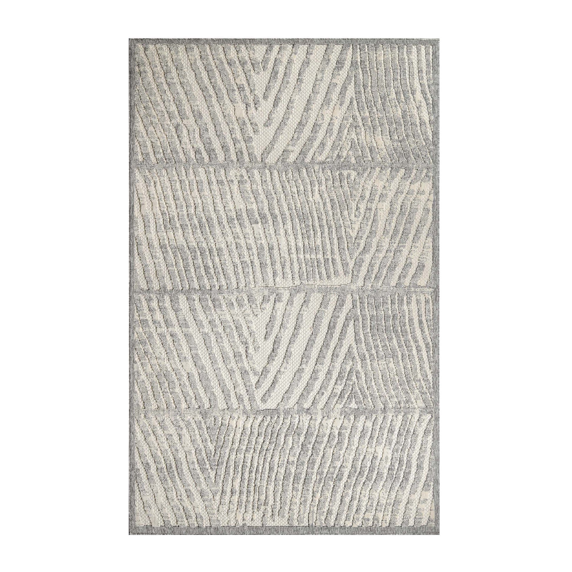 Ellery Abstract Geometric Modern Indoor/Outdoor Area Rug - Cream