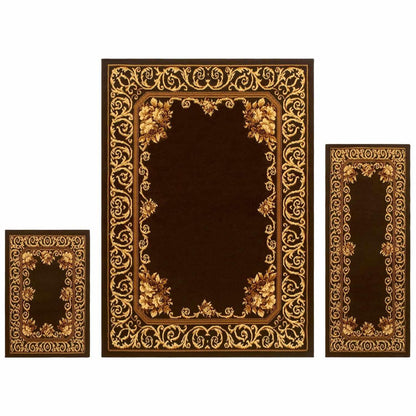 Elton Victorian Inspired 3-Piece Area Rug Set - Freyberg