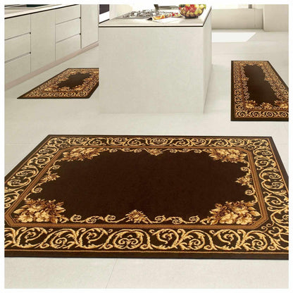Elton Victorian Inspired 3-Piece Area Rug Set - Freyberg
