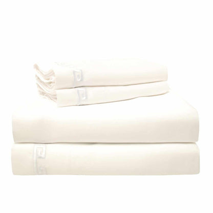  Superior Embroidered 600-Thread Count Deep Pocket Cotton Greek Key Sheet Set - White