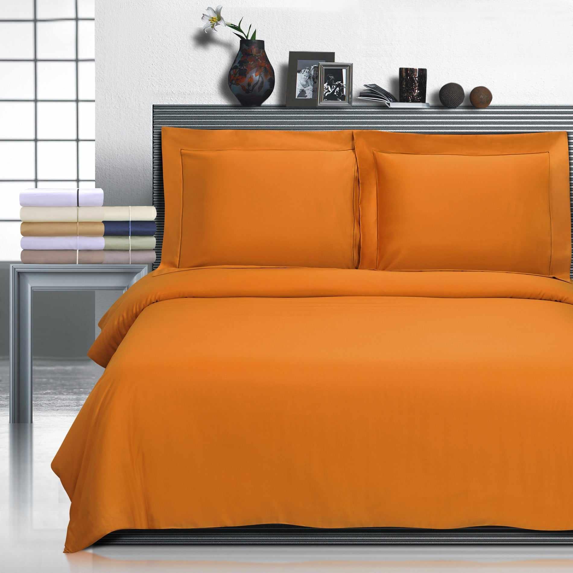  Superior Embroidered Egyptian Cotton Duvet Cover Set - Gold