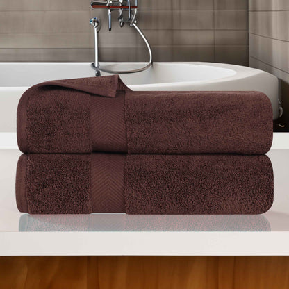 Zero Twist Smart Dry Combed Cotton 2 Piece Bath Towel Set - Espresso
