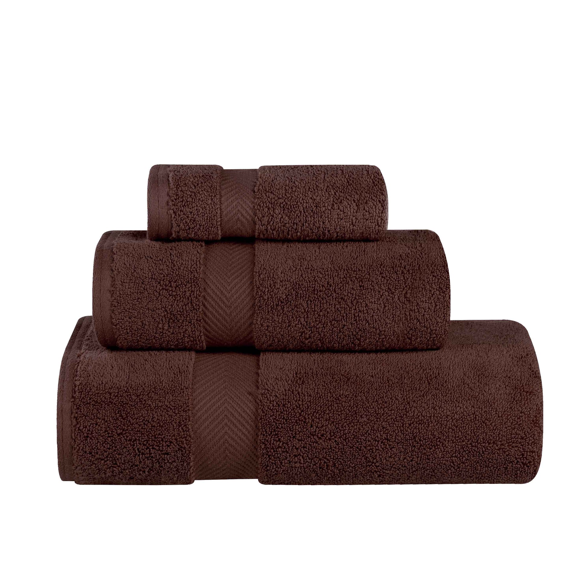 Zero-Twist Smart-Dry Combed Cotton 3 Piece Towel Set - Espresso