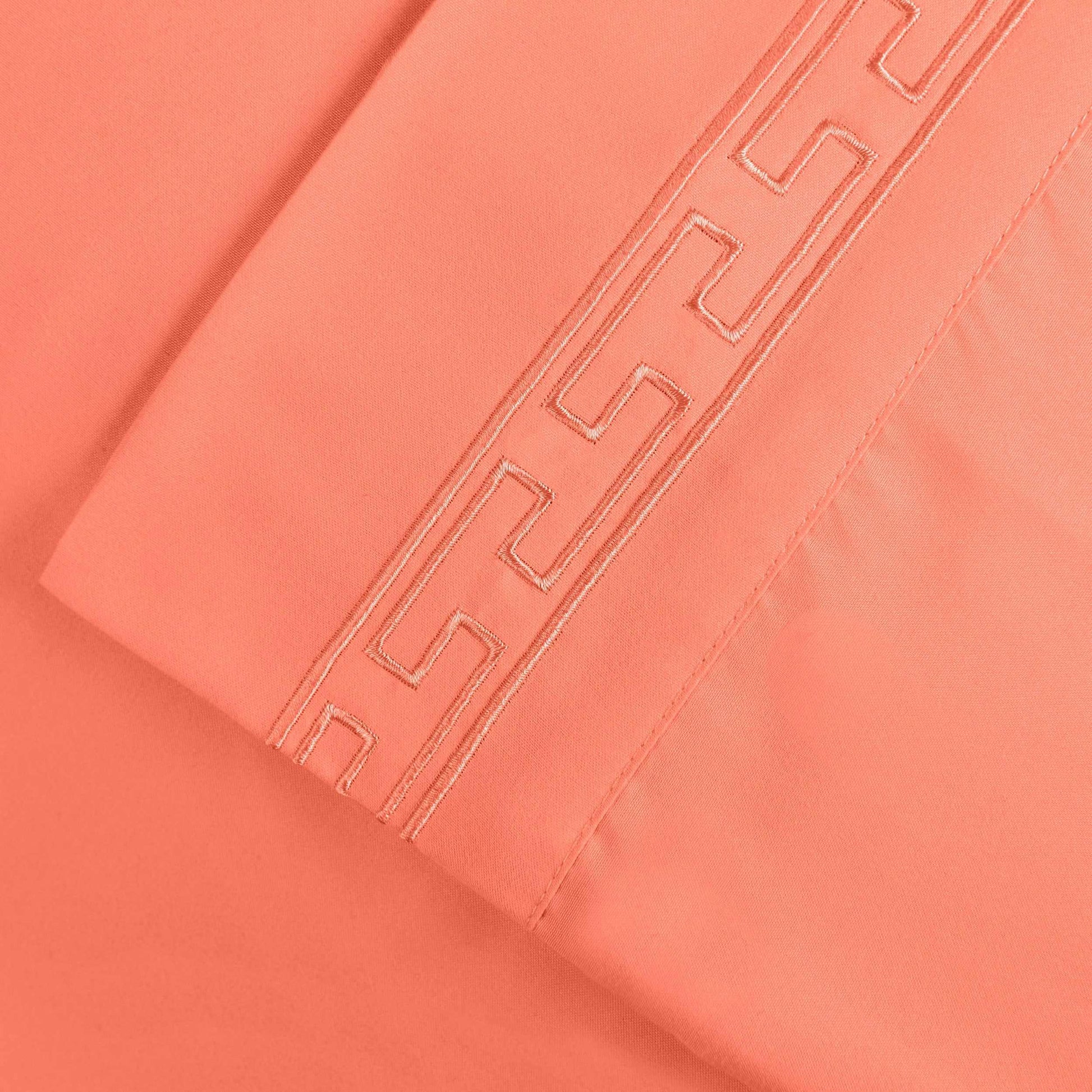  Superior Executive 3000 Series Solid Regal Embroidery Durable Soft Wrinkle Free Sheet Set - Coral