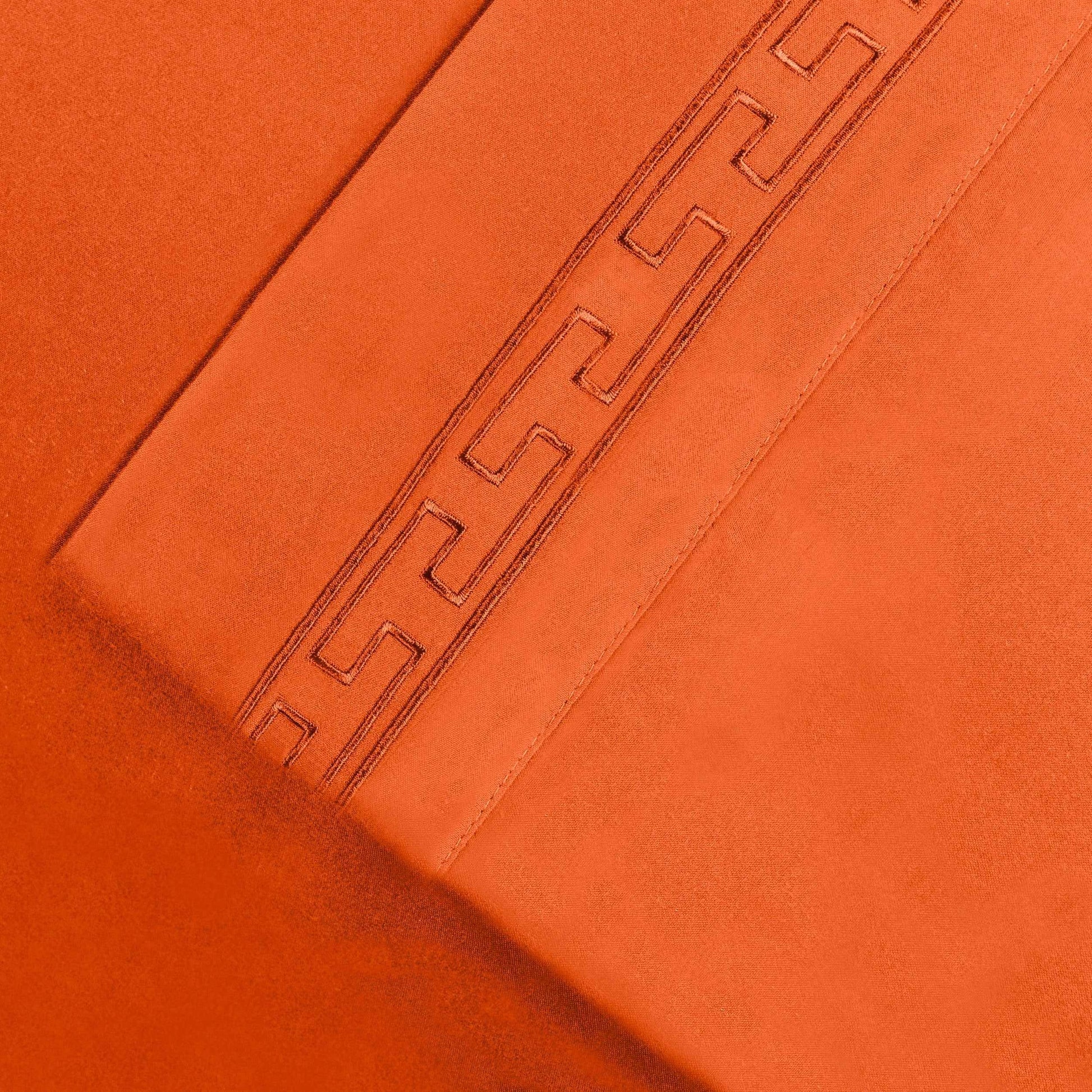  Superior Executive 3000 Series Solid Regal Embroidery Durable Soft Wrinkle Free Sheet Set - Rust