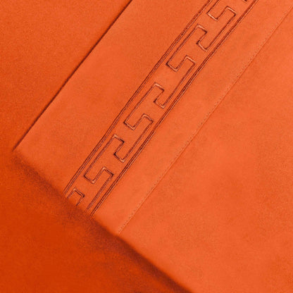  Superior Executive 3000 Series Solid Regal Embroidery Durable Soft Wrinkle Free Sheet Set - Rust