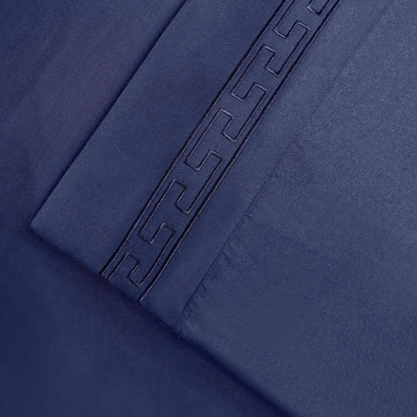  Superior Executive 3000 Series Solid Regal Embroidery Durable Soft Wrinkle Free Sheet Set - Navy Blue
