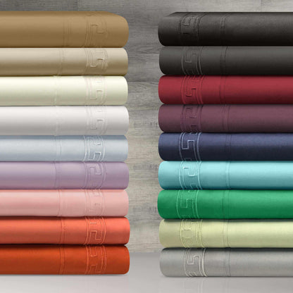  Superior Executive 3000 Series Solid Regal Embroidery Durable Soft Wrinkle Free Sheet Set - Black